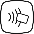 Wireless payment icon for mobile wallet