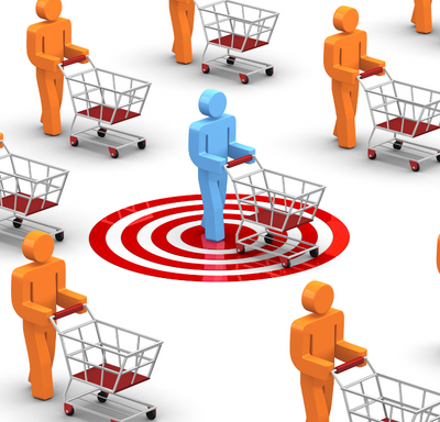 Blue Person with Target Under Shopping Cart