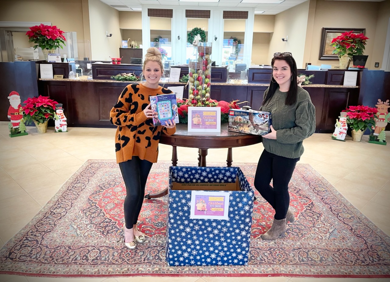 Carolina Bank employees donating toys at the Irby branch. 