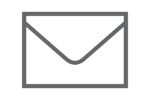 Grey Outlined Mail Envelope Icon
