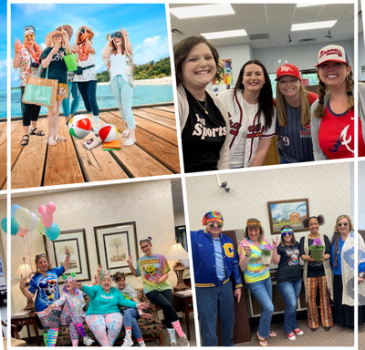Various members of Carolina Bank in collage for Spirit Week.