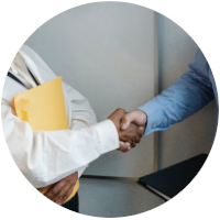 Business hand shake. Hands closeup in office. 